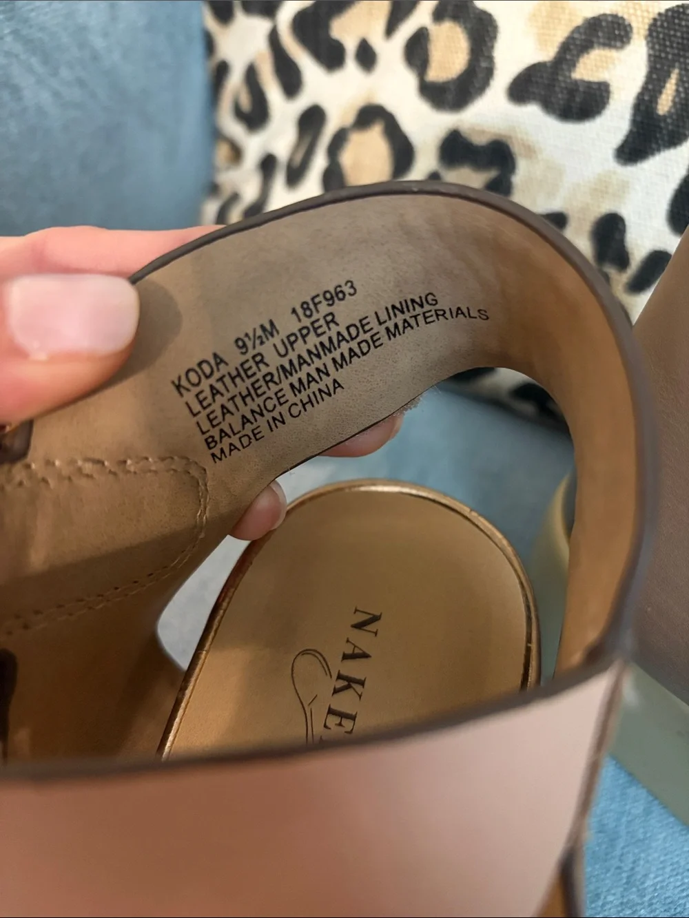 Naked Feet Metallic Rose Gold and Blush Platform Sandals